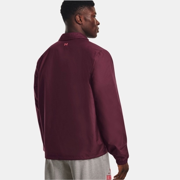 NWT Under Armour Men's Project Rock Iron Paradise Jacket in Dark Maroon size 2XL - Picture 2 of 11